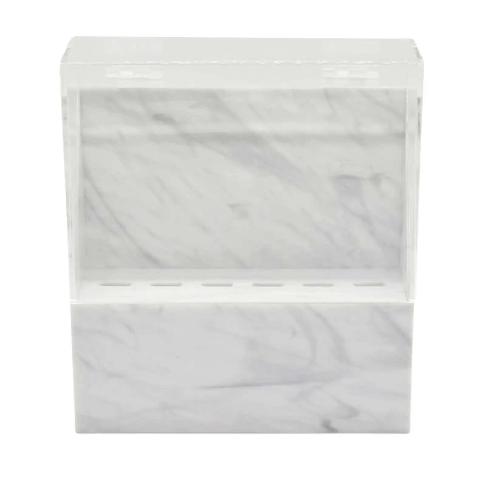 Marble Acrylic Tweezers Holder Rack with Lid Compact Display Stand for Eyelash Extension Tools Set