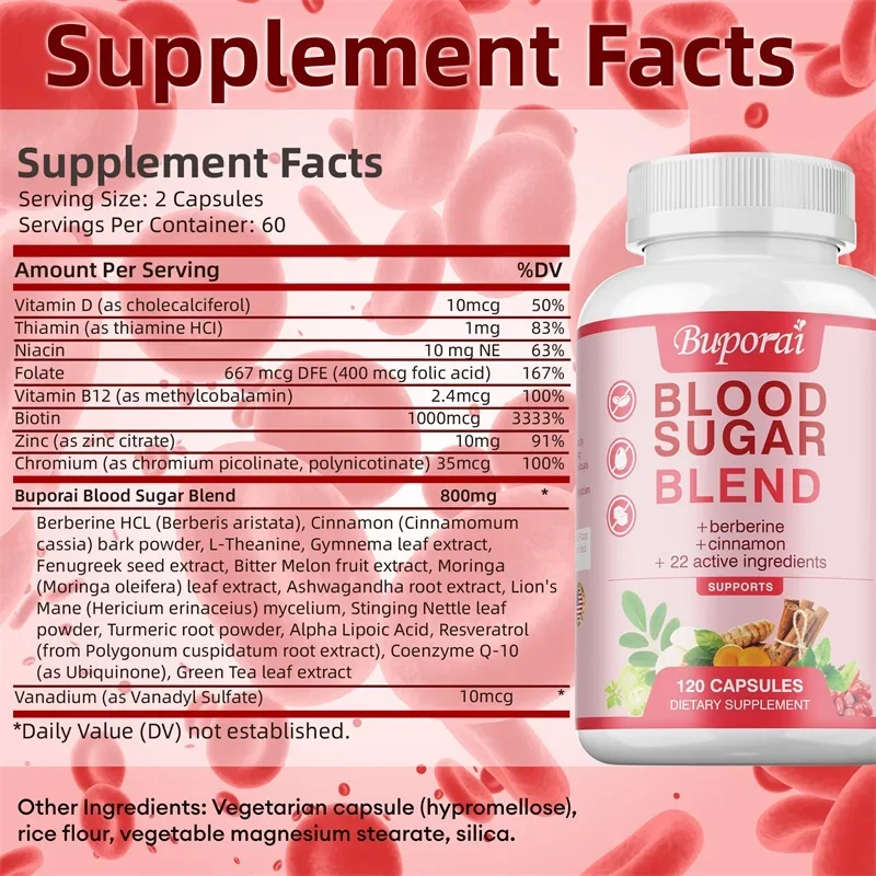 Blood Sugar Blend - Balance Blood Pressure, Healthy Cholesterol, Improves Circulation, Supports Heart and Cardiovascular Health