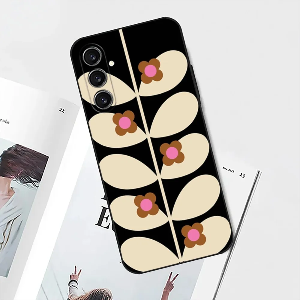 حافظة هاتف متعددة الجذع Orla K-Kiely Folio لهاتف سامسونج S25، S24، S21، S22، S23، S30، Ultra، S20، Plus، Fe، Lite، Note، 10 غلاف ناعم أسود