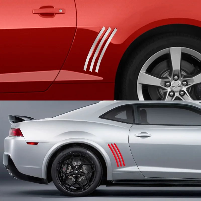 Engrave for Chevrolet Camaro Zl1 Z28 Rs Ss Car Body Stickers Graphics Side Slit Insert Stripes Vinyl Film Decals Tuning Stickers