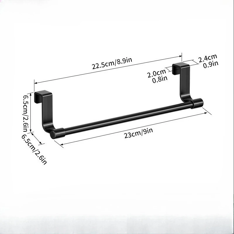 1pc haste de toalha de aço fio de metal sobre armário toalheiro organizador de armazenamento porta do banheiro pendurado toalheiro punch-livre pano cabide