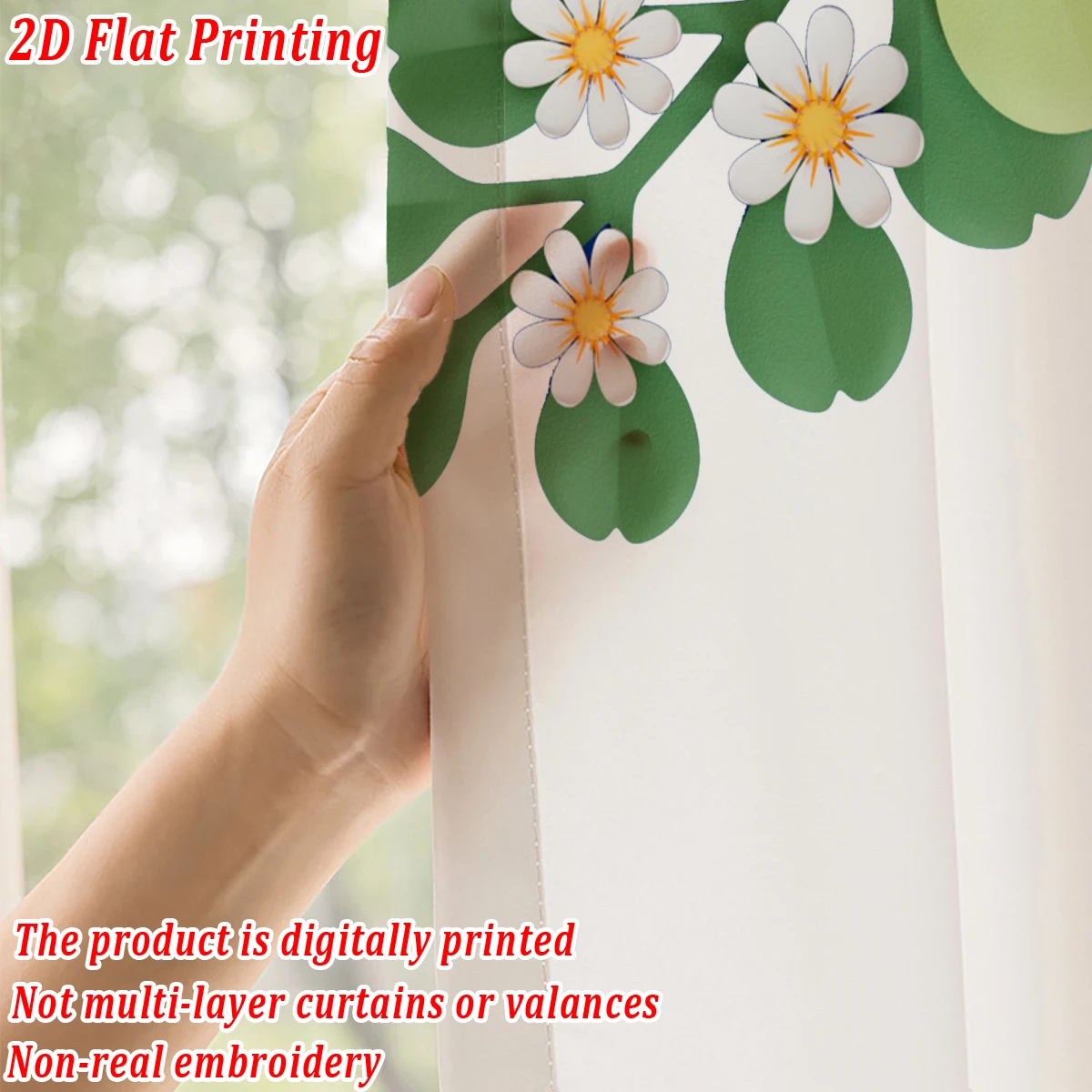 ستارة شفافة بطباعة مسطحة على شكل زهور ملونة، قماش خفيف، لغرفة المعيشة وغرفة النوم وديكور المنزل والنافذة