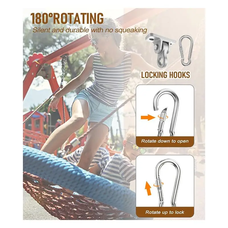 BAAJ-Hanging Snap Hooks Included Heavy Duty Porch Swing Hangers Kit,With Screws Bolts For Patio Yoga Seat Indoor Outdoor