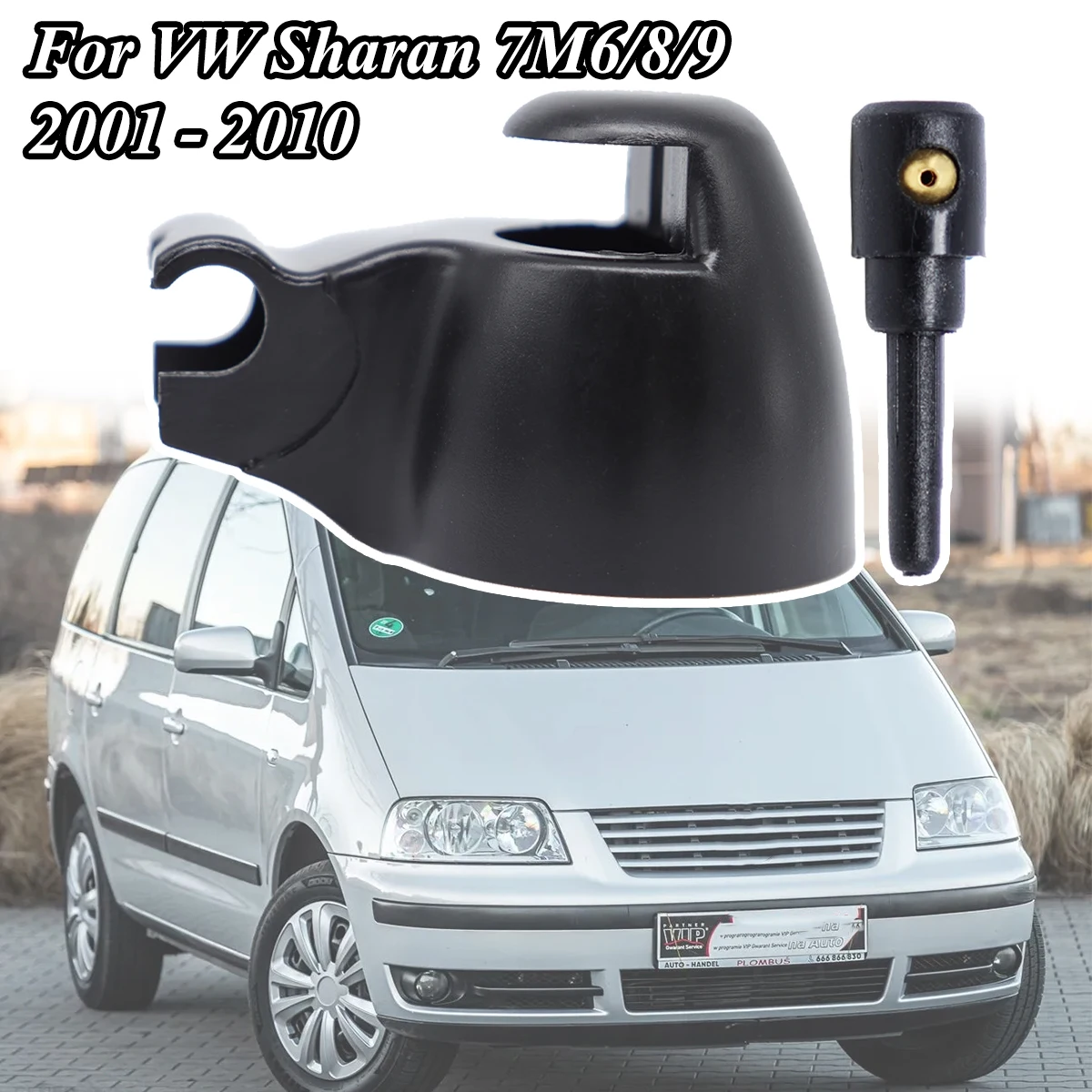 

For VW Sharan 7M6 7M8 7M9 01-10 Rear Window Windshield Windscreen Wiper Arm Rocker Bolt Cover Cap Washer Jet Nozzles Replacement