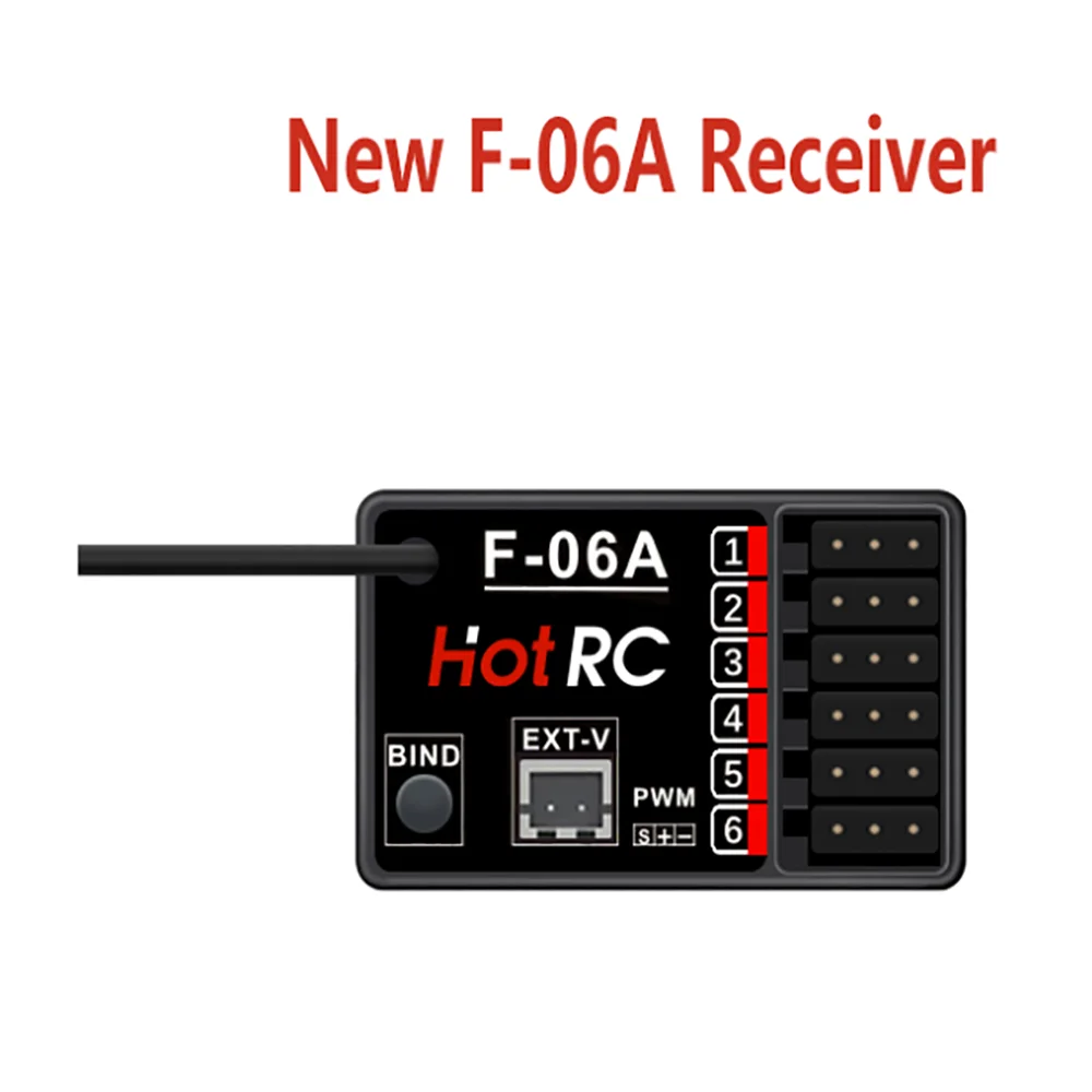 HOTRC DS-600 6CH 2.4GHz Radio System Transmitter Remote Controller  with F-06A Channel Receiver for RC Boat