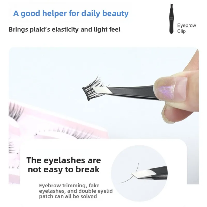 まつげ二重まぶたステッカーピンセットメイクアップツールステンレス鋼眉毛クリップ斜め先端脱毛ピンセット美容ツール