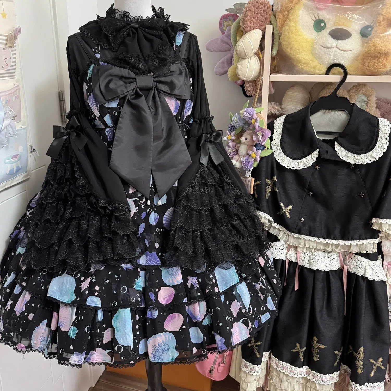 France Lolita Shrit Flared Sleeves Cape Y2k New Spring Autumn Girl Lace Princess Jsk Cake Party Blouses White Pink Shirts Bow 3