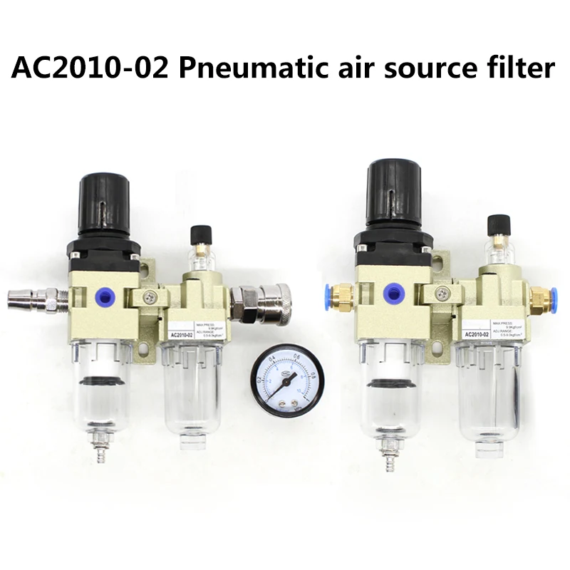 AC2010-02 with connector Pneumatic Pressure Regulator Oil Water Separator Manual Drainage Compressor Air Filter