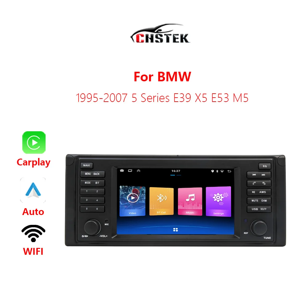 

CHSTEK Car Radio Carplay For BMW E53 E39 X5 M5 5 Series 1995-2005 2006 2007 Android Auto Bluetooth Navigation WIFI GPS Autoradio