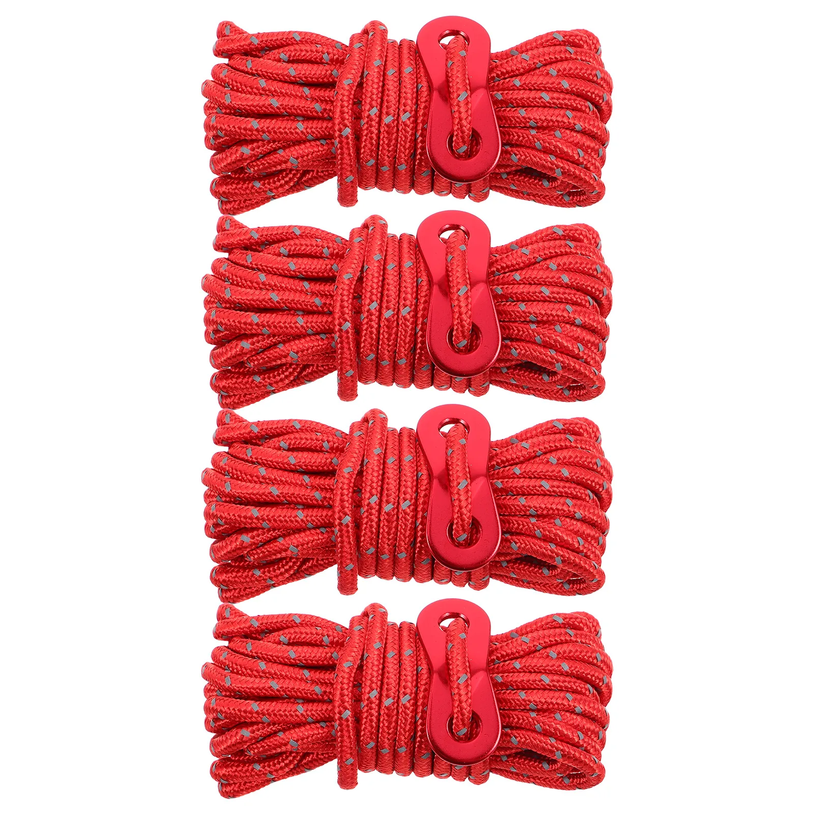 

4Pcs Heavy Duty Reflective Camping Tent Rope Set Thick Outdoor Rope for Tarp Tie Down Tent Windproof Hiking Guide Ropes