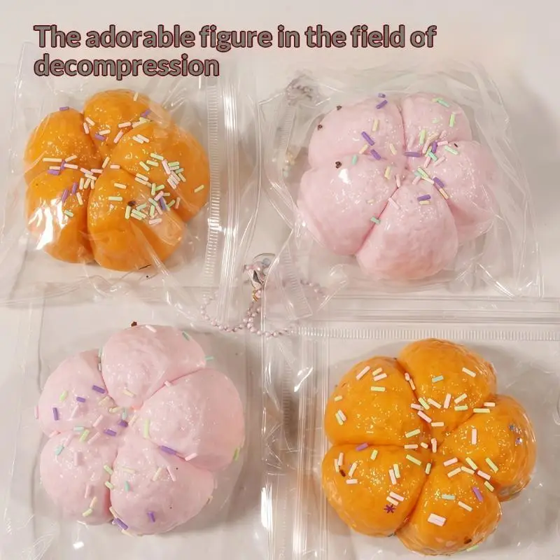 Simulation Pumpkin Bread  Toy Soft Squeeze Fidget Toy Non-Toxic for Office Worker Student Stress Relief Party Gifts