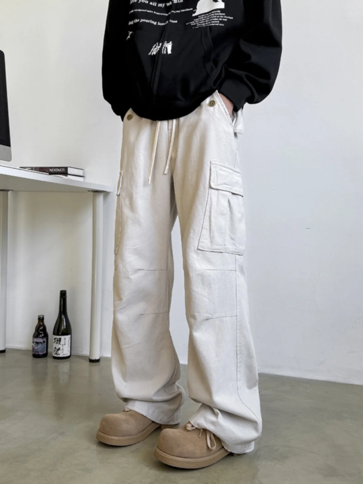 

Мужские повседневные брюки Waed Work Pants прямого кроя, осенне-зимние, модные, в стиле Cleanfit, свободного кроя, для молодежи, энергичные