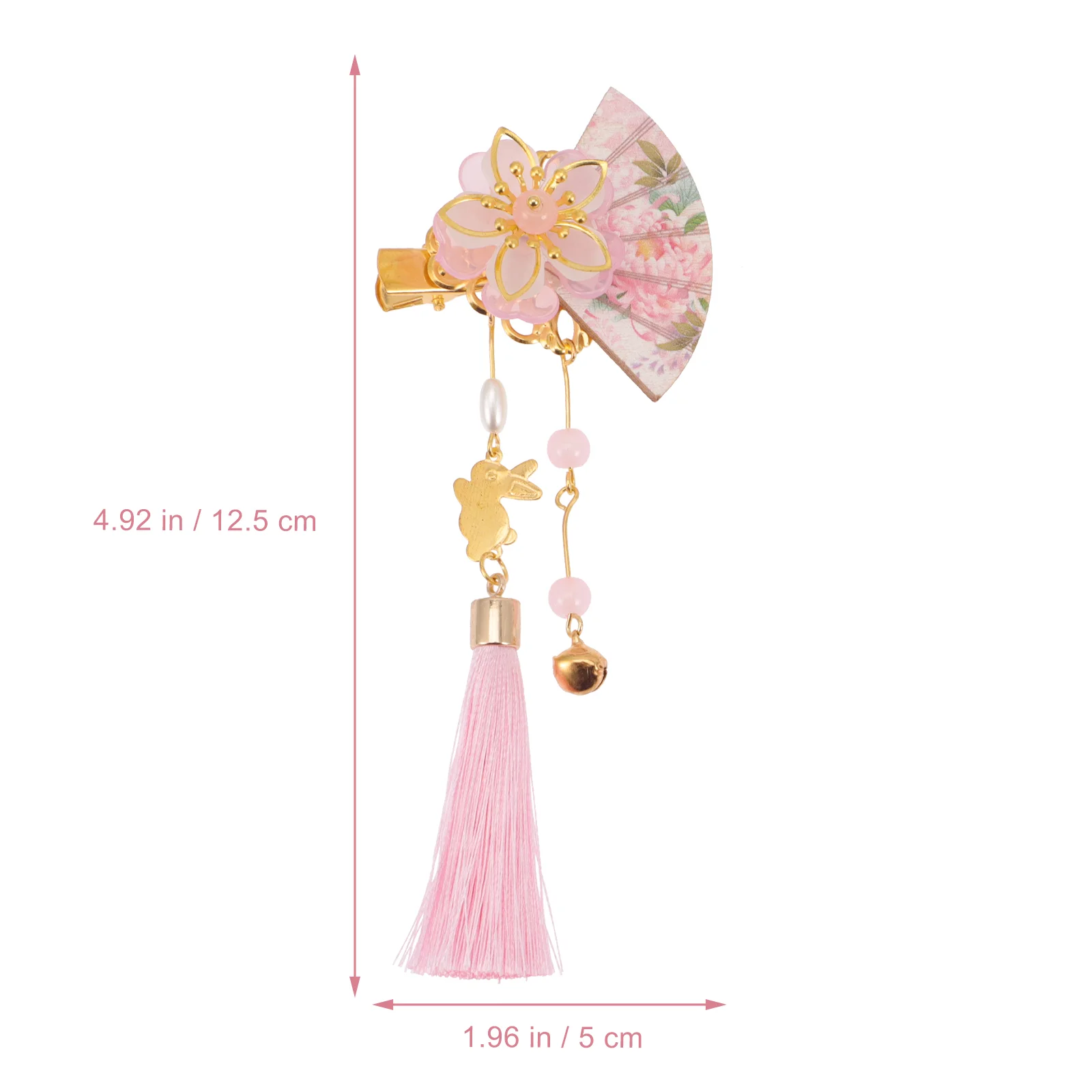 2 Pcs Flower Decorative Pin Hairpin Tassel Decorative Accessory Fan Hair Clip Hair Accessory for Party Wedding