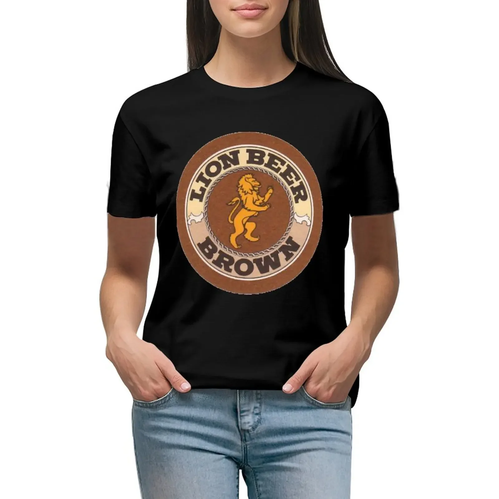 

Lion Brown Beer Coaster Classic T-Shirt.png T-Shirt female Female clothing lady clothes designer clothes Women luxury