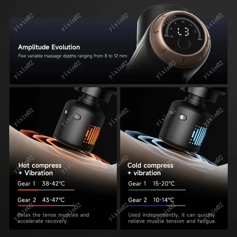 

High End Deep Tissue Percussion Massage Gun 30 Speed with Cold Attachment Full Body Care Relaxation Tool Extension Handle