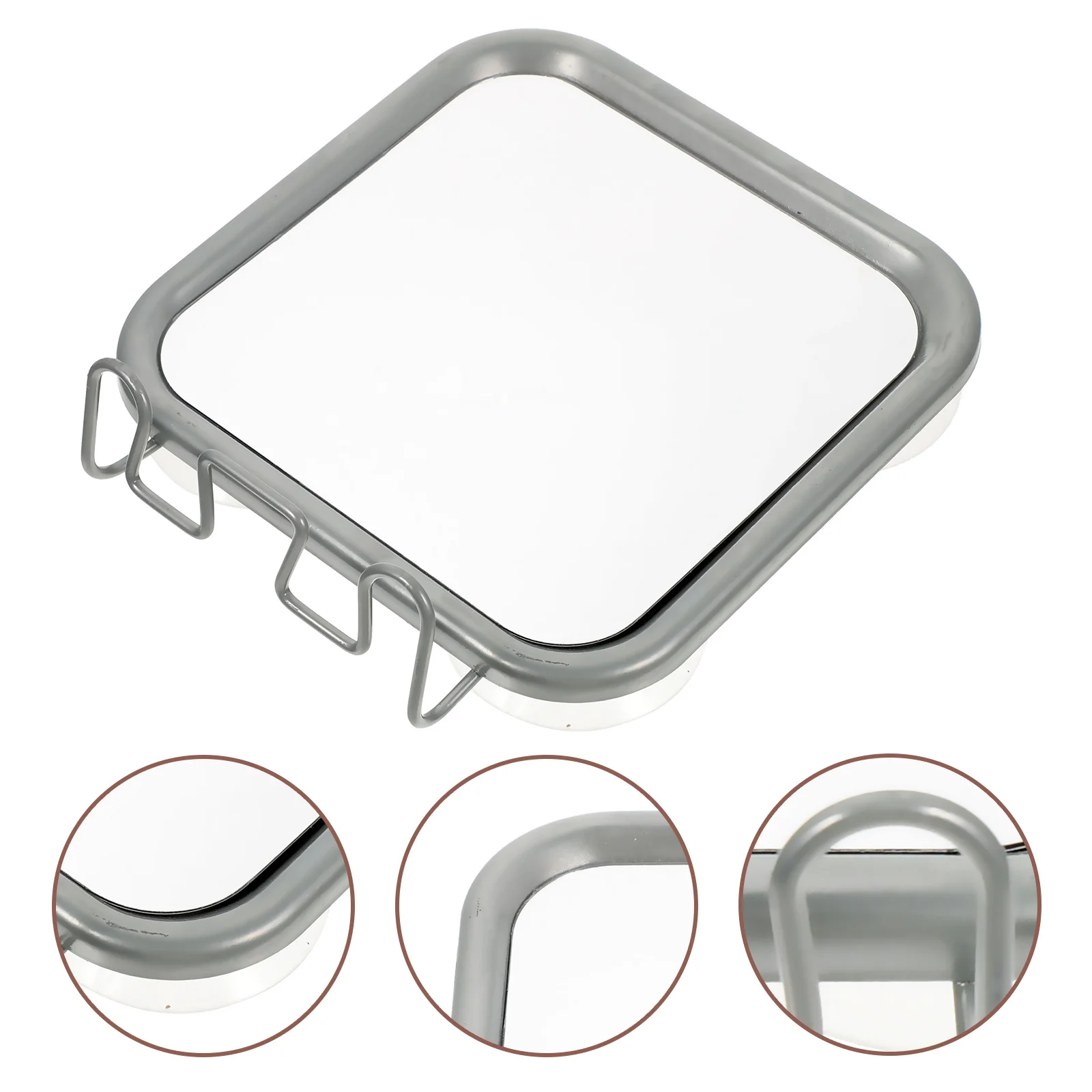 

Shower Shaving Mirror Fogless Suction Cup Wall Mounted Bathroom Vanity No Punch Hook Included Anti Reflection