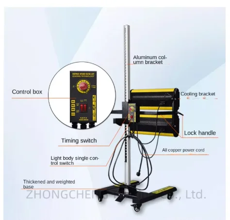 EA-2W High Temperature Mobile Short Wave Infrared Baking Lamp  Baking Paint Industrial Automobile Sheet Metal Injection Drying