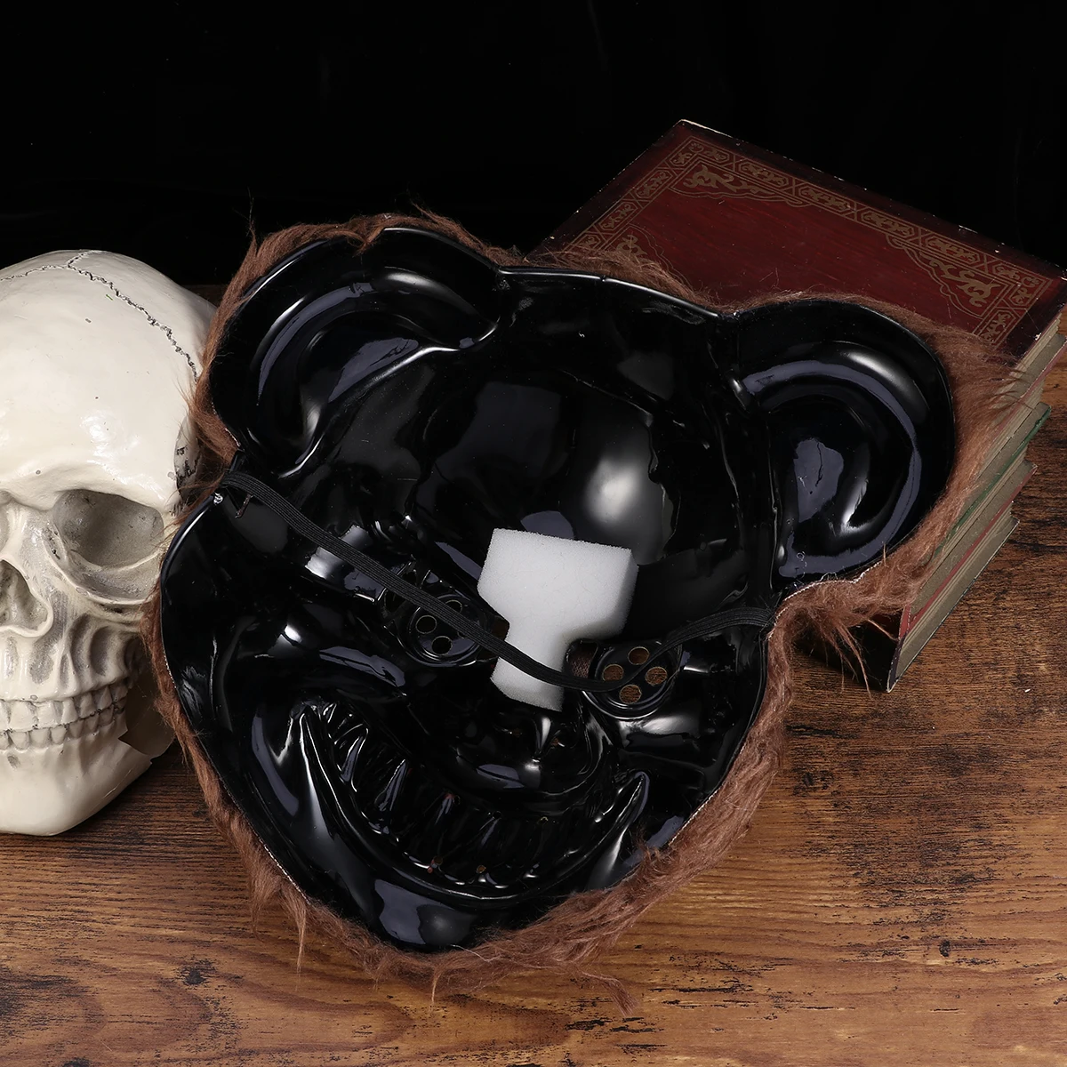 قناع رأس الدب الدموي، قناع حفلة تنكري مخيف، مريح مناسب لأداء الهالوين التنكرية لعيد الميلاد