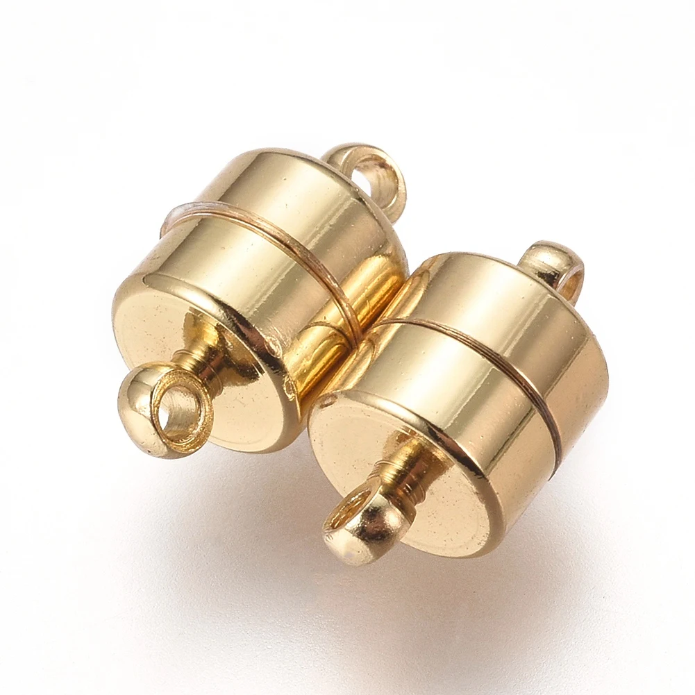 

20 sets Brass Column Shape Magnetic Clasps Magnet End Clasp Connector For Necklace Bracelet DIY Jewelry Making Findings 11x6.5mm