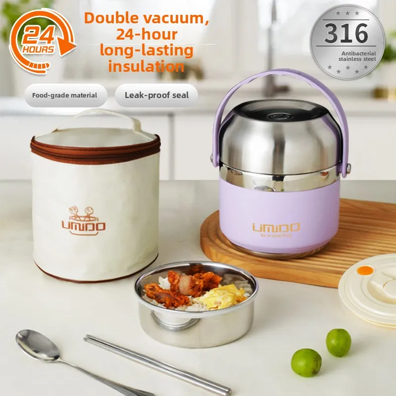 

Портативный ланч-бокс Yummy 36 из нержавеющей стали с двойными стенками для офисных работников и студентов, контейнер для еды с двумя отделениями