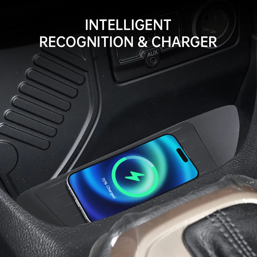 Mocendo carregador sem fio de carro para jeep renegade 2015-2021 suporte de telefone de carga rápida placa de carregamento guarnição interior