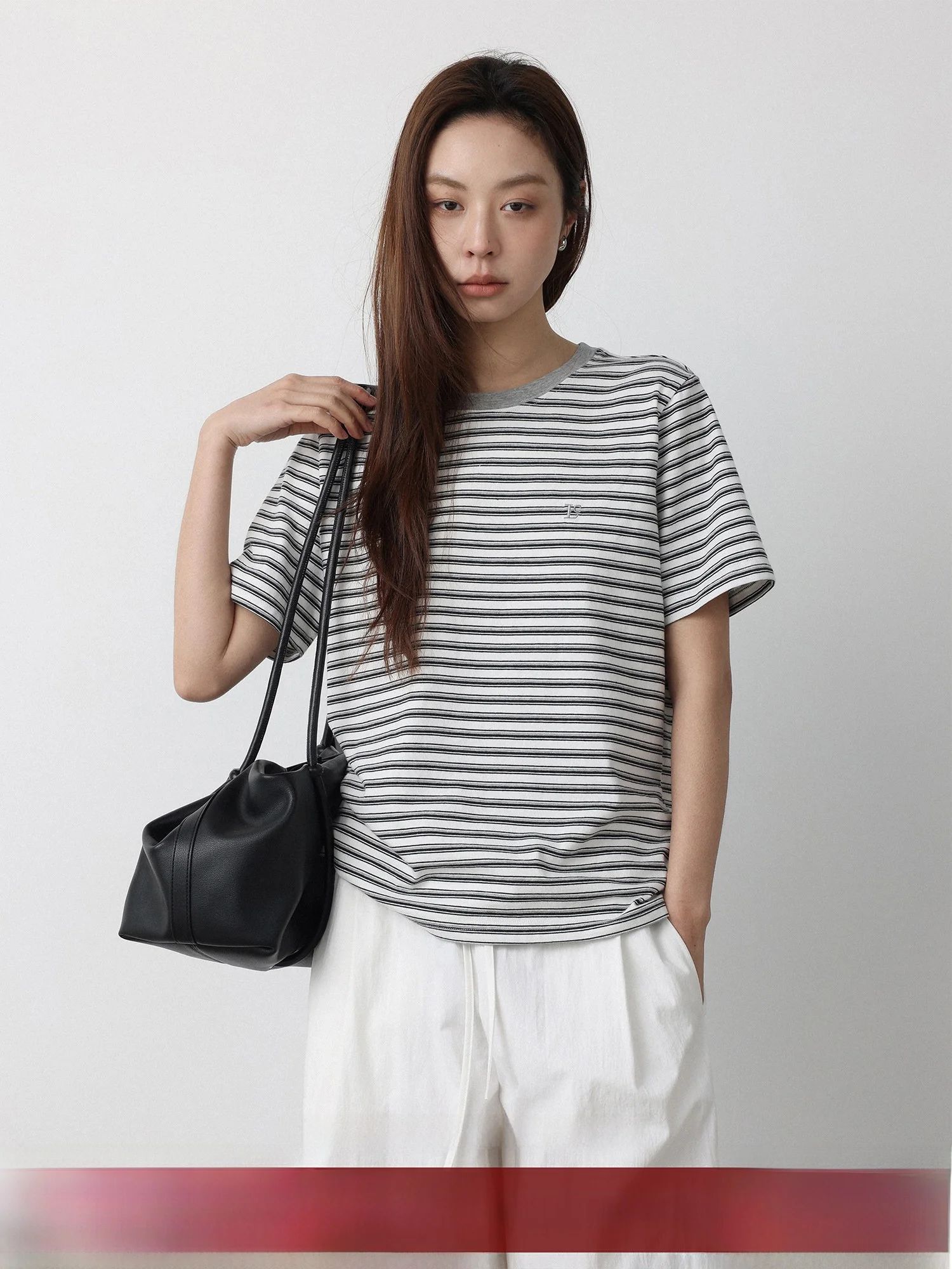 

Низкокалорийная полосатая футболка с круглым вырезом и короткими рукавами «Phantom Concerto», весенняя новинка, хлопковая повседневная удобная женская футболка