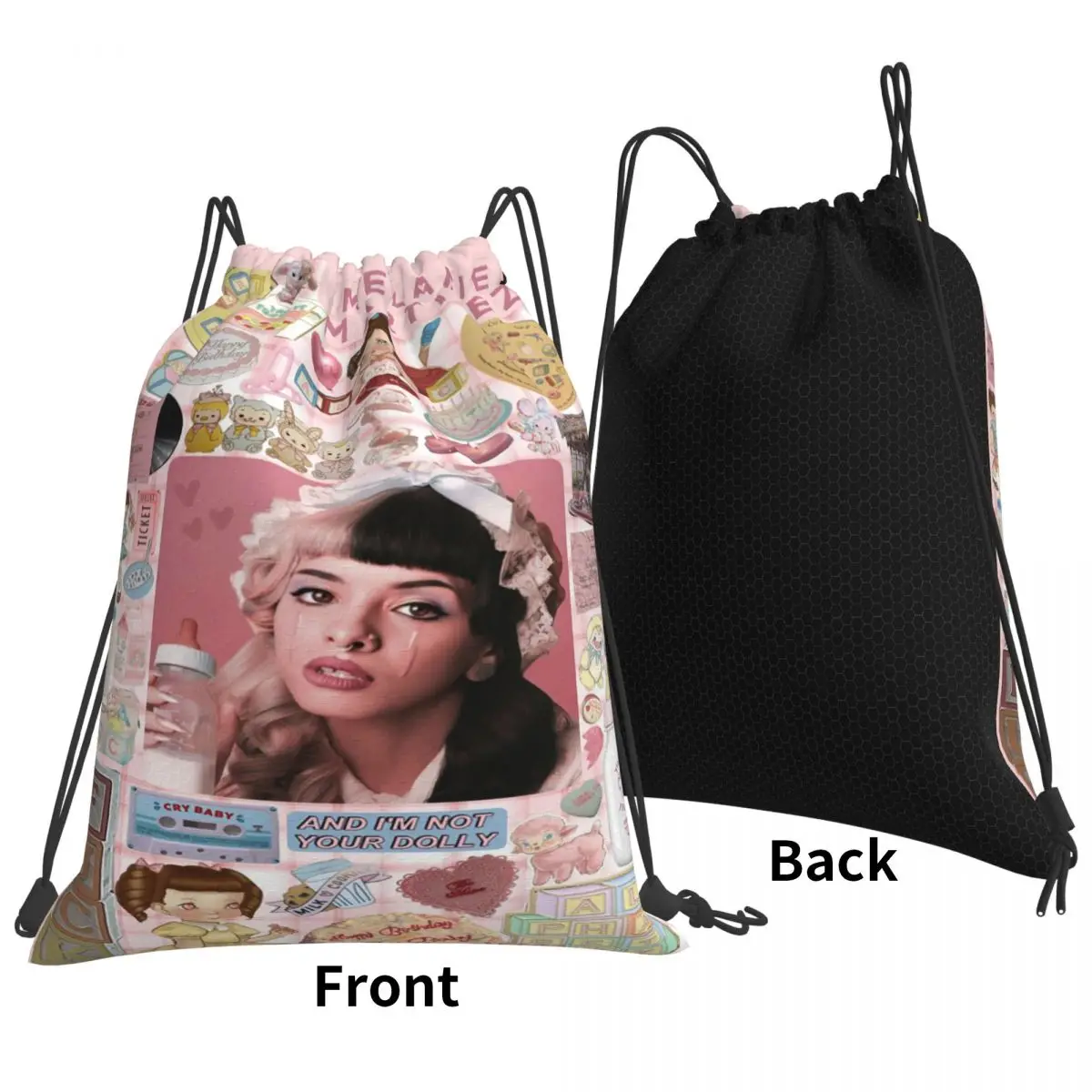 Melanie Martinez Product Backpacks Multi-function Drawstring Bundle Pocket Storage Bag Book Bags for Travel Students