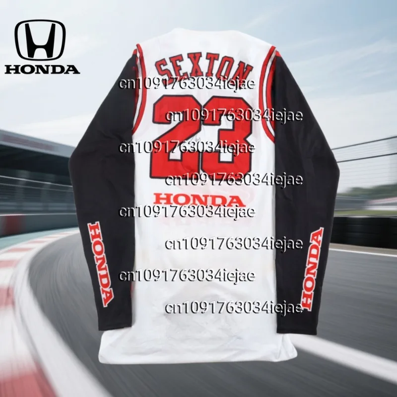 

Men's Vintage Motocross Style Long Sleeve Jersey Summer Outdoor Sports Breathable Speed Subduing Honda Top