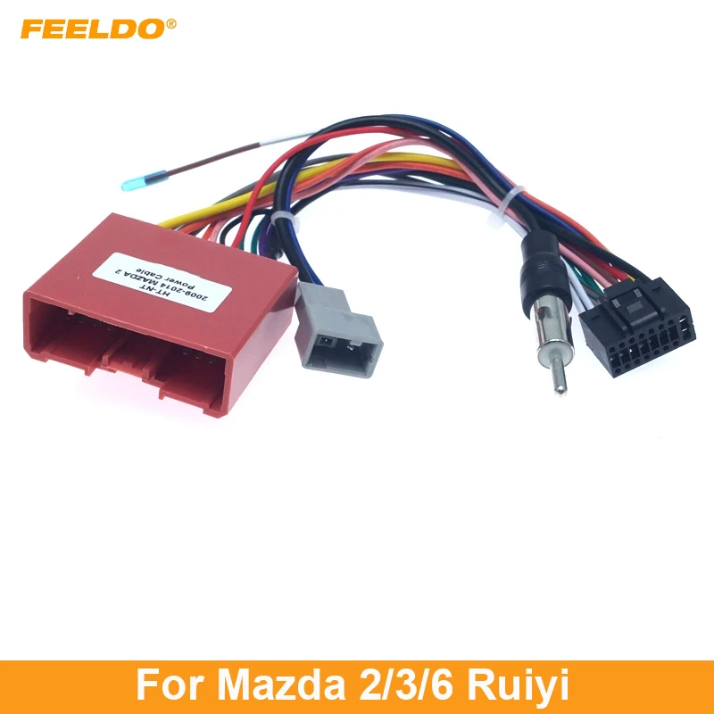 

FEELDO Car Navi Radio 16PIN Adaptor Power Cable For Mazda 2/3/6 Ruiyi Audio Stereo 16Pin Wiring Harness #AM4239