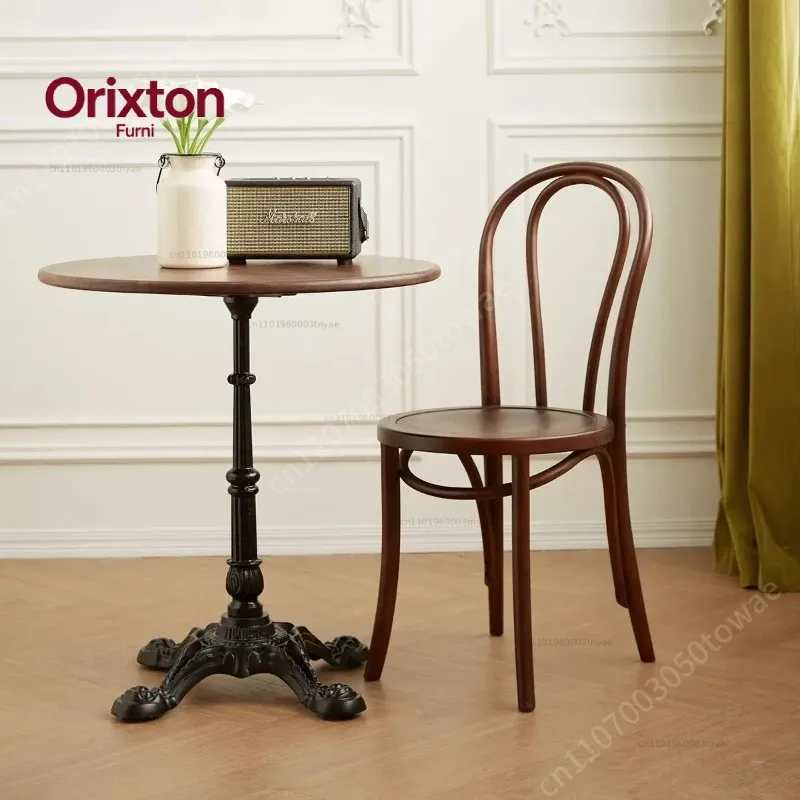 Vintage Bentwood Thonet Style Dining Chair, Natural Solid Wood Bistro Chair, Stackable Cafe Chair for Kitchen Restaurant Home