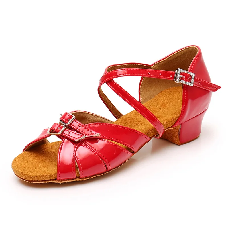3.5cm Girls Latin Dance Shoes with Soft Soles Low Heels Children's Wear Resistant Performance Shoes Precisely Dancing Shoes