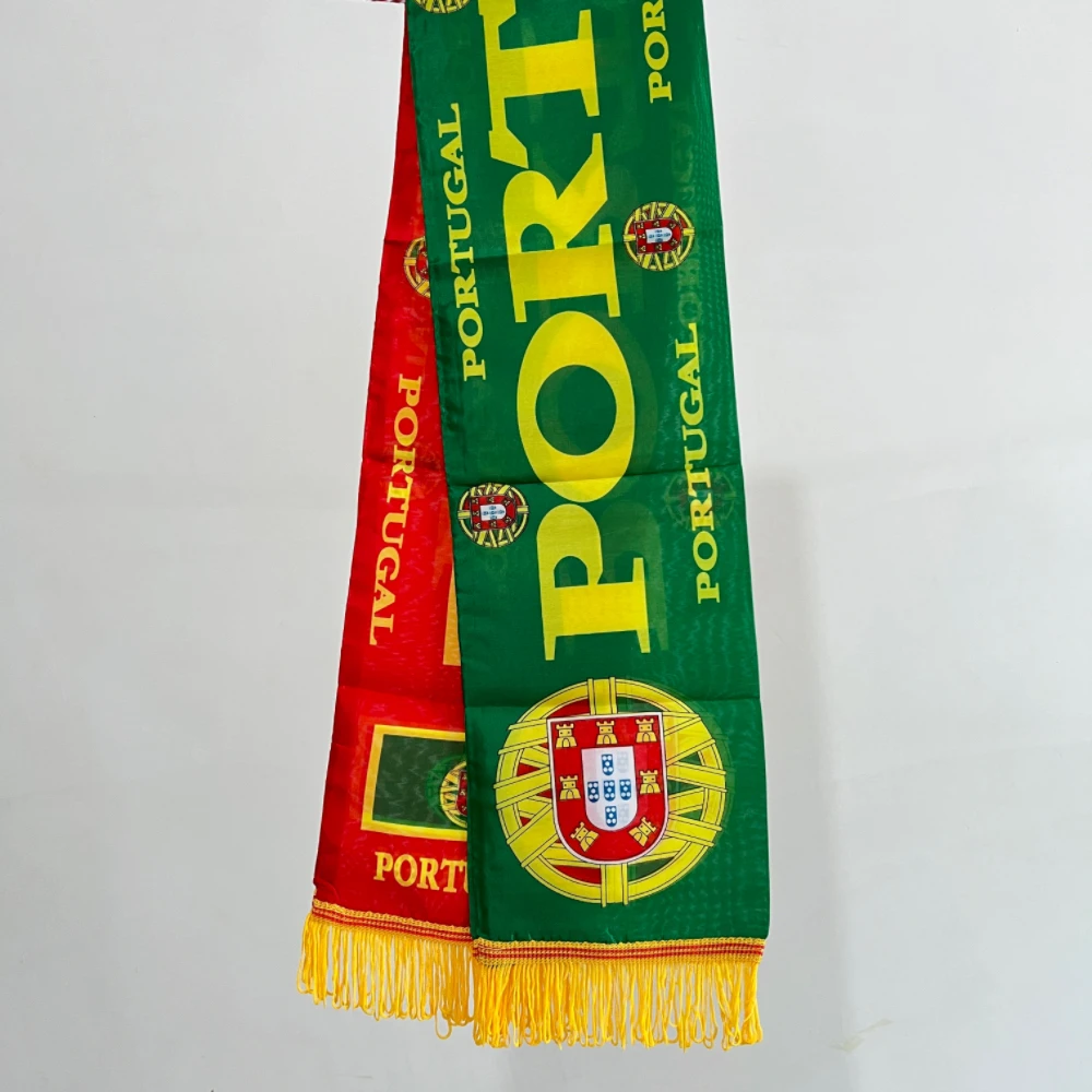 Portugal flag scarf 18x120cm double-sided printed polyester polyester fabric football fans Portugal scarf flag banner