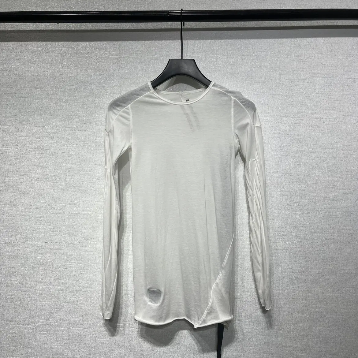 Women's Dark Style Designer Long Sleeve T-Shirt, Round Neck Slim Fit Midi Length Casual Solid Color Thin Base Tee for Fall