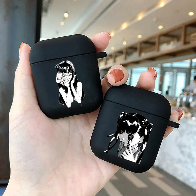 Junji Ito Collection Tees Horror Soft silicone Case For AirPods Pro 1 2 3 4 luxury Black Wireless Bluetooth Earphone Box Cover