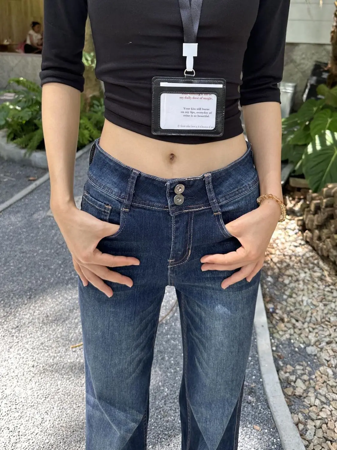 

American Vintage Dark Blue Flare Jeans Women High Waist Contrast Stitching Slim Fit Harajuku Subculture Streetwear Denim Pants