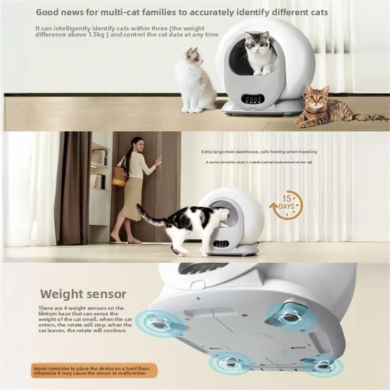 القطط مغلقة بالكامل التنظيف الذاتي النفايات المنزلية وتنظيف ماصة كهربائية قفص الرمل التلقائي هريرة القمامة يناير القمامة