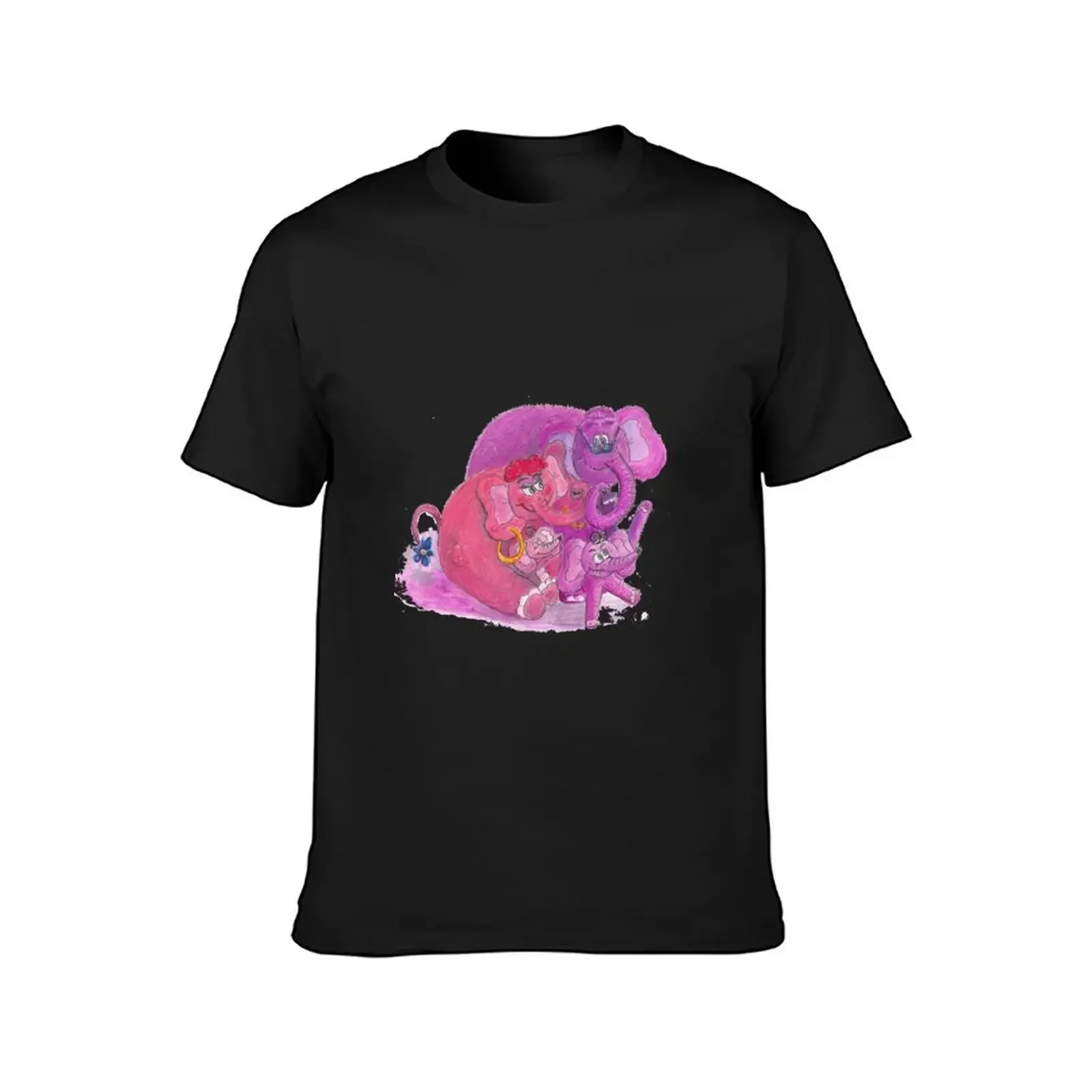 pink elephant family\t T-shirt sublime hippie clothes summer top mens t shirt