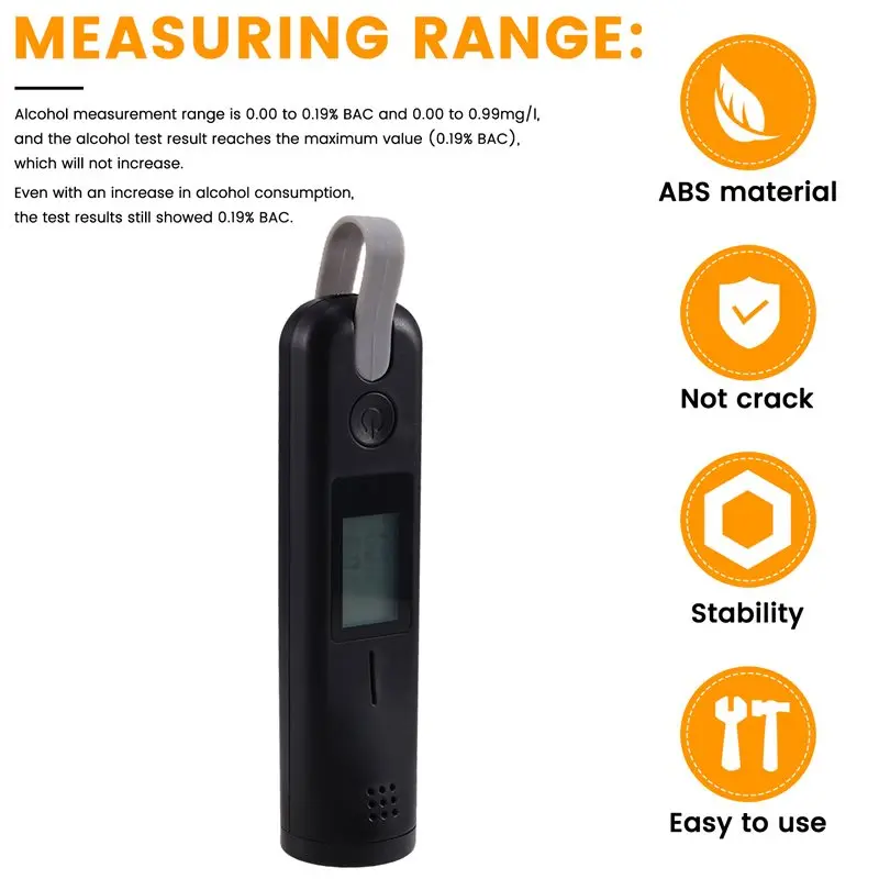 【FLASH DEAL】High Accuracy Breath Tester Quick Response Easy To Use Breath Analyzer Automatic Shutdown Off DC 5C For Wedding