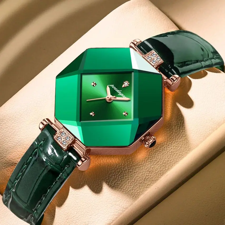 POEDAGAR ساعة نسائية أنيقة فاخرة كوارتز مقاومة للماء من الجلد للسيدات ساعة يد عصرية غير رسمية للنساء هدية Reloj