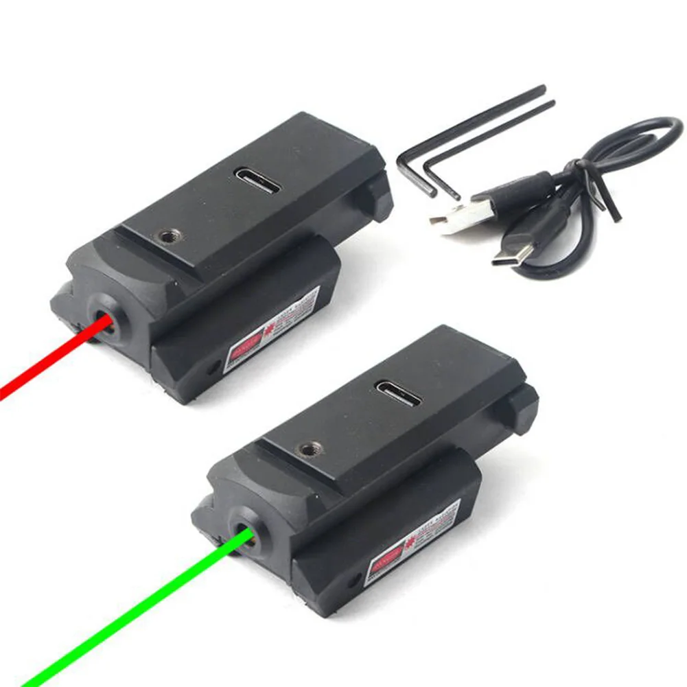 New Laser Sight Portable Dot USB Rechargeable For 20mm Picatinny Rail With Ambidextrous Mini Green Red Blue Dot Laser Sight