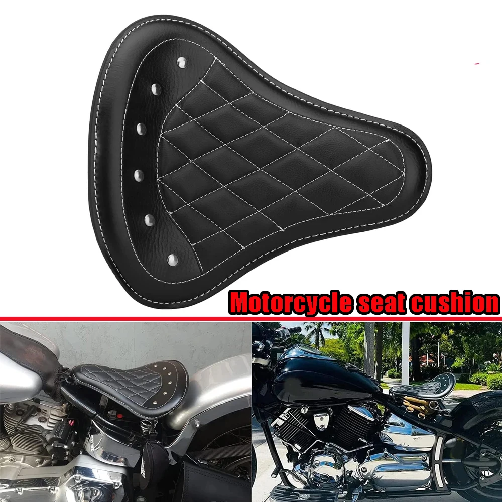 

Черная кожаная подушка-сиденье для мотоцикла (для водителя), для Harley Custom Chopper Sportster Bobber Honda Yamaha Kawasaki