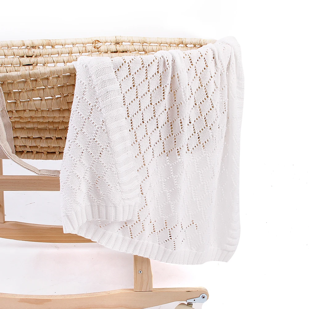 

Baby Blanket Cotton Covers Hollowed Out Warm Soft Lightweight Stroller Sleeping Baby Blanket Indoor Outdoor Winter