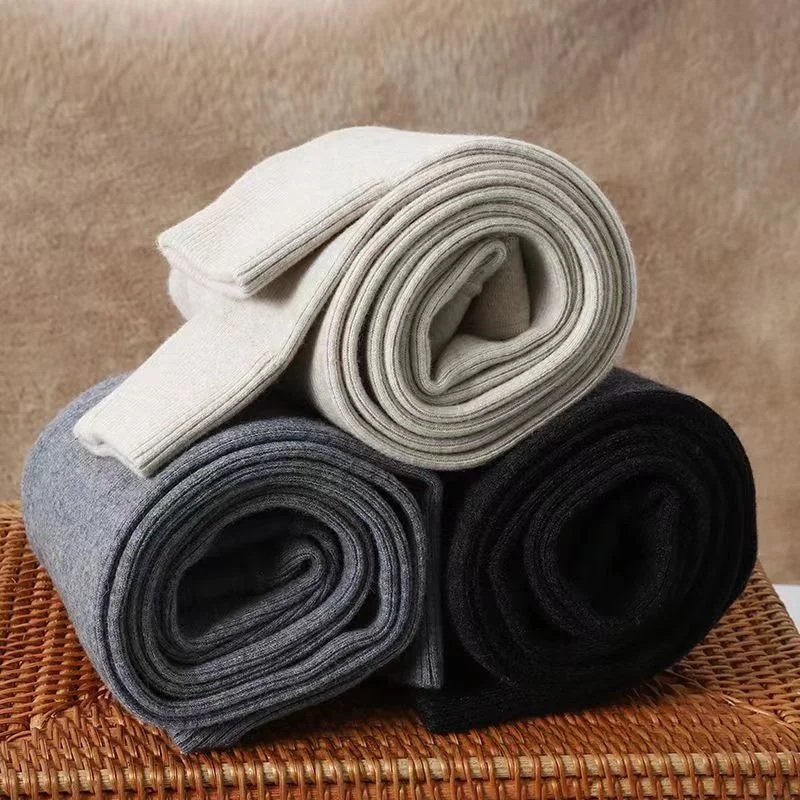 Women\'s Wool Leggings Slim Pants High Waist Autumn and Winter Cashmere Casual Knitted Pencil Pants Korean Thick Casual pants