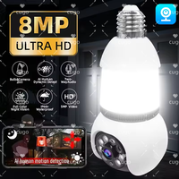 8MP E27 LED Bulb Camera WiFi Surveillance Camera Indoor Video 8X Zoom Color Night Vision AI Automatic Tracking Wireless Cam CCTV