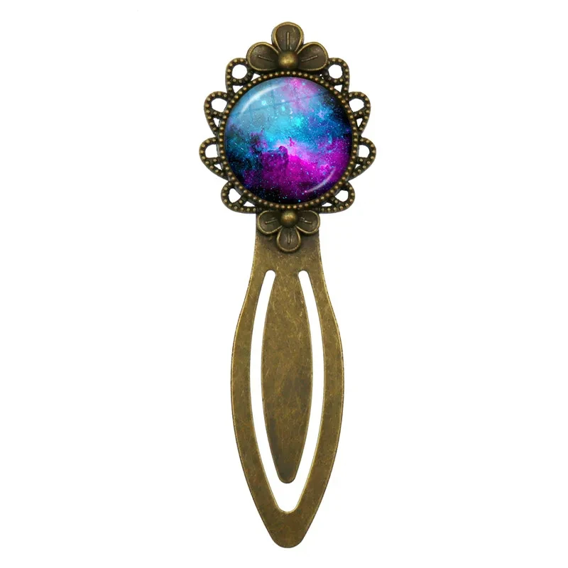 Creative Charming Nebula Metal Bookmarks For BookGalaxy Space Crystal Space Universe Milky Way Stationery Supplies