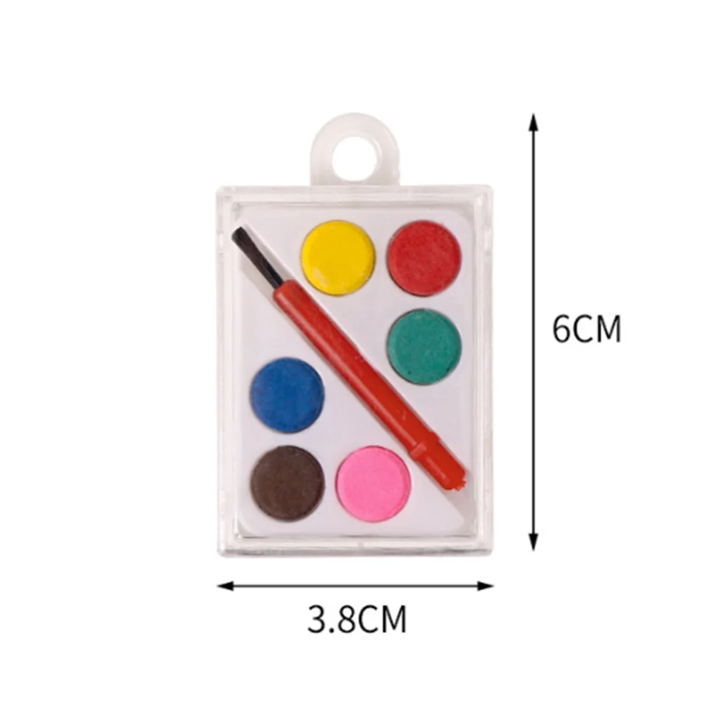 

6-цветный карманный набор акварельных красок, прозрачная коробка, детские акварельные краски «сделай сам», с кистью, идеальный набор акварельных красок