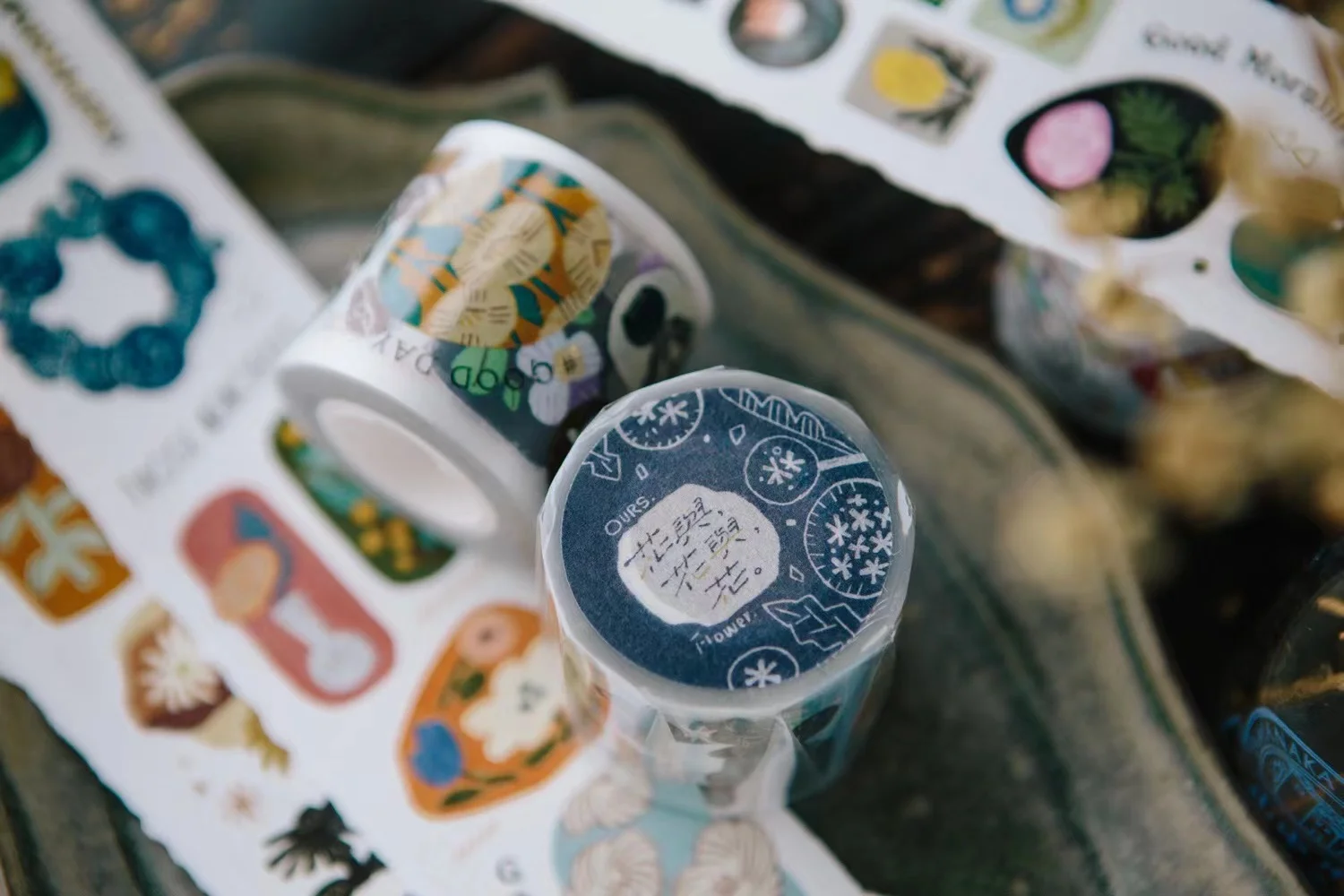 Vintage Ours Retro Floral Washi PET Tape for Card Making DIY Scrapbooking Plan Decorative Sticker