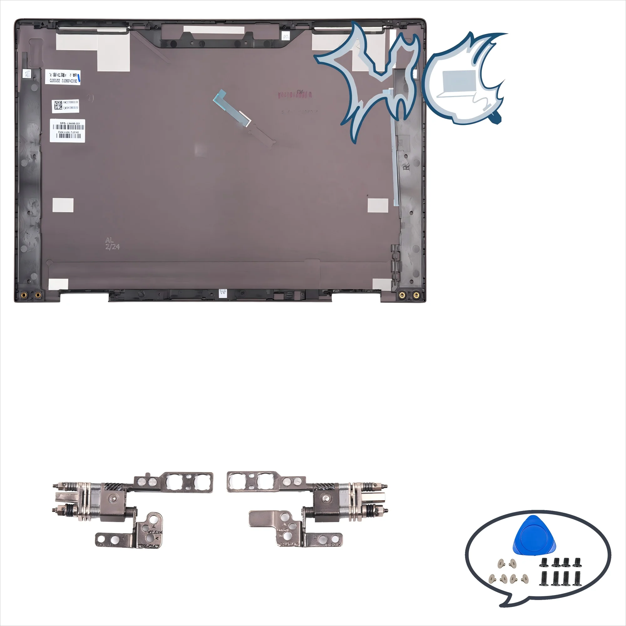 

New Metal Covers For ENVY X360 13-AY TPN-C147 LCD Back Cover L94498-001 Top Lid Case Replace Brown Hinges 13.3 Inch