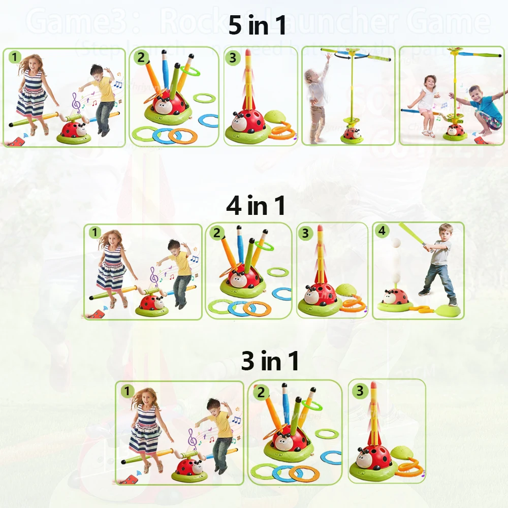 ألعاب القفز الموسيقية الرياضية متعددة الوظائف لعبة حلقة الرمي وقاذفة الرماية للأطفال لعبة تدريب اللياقة البدنية المنزلية في الهواء الطلق