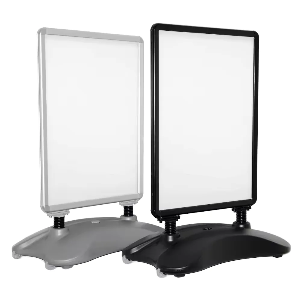Manufacturer A1 silver outdoor activities water injection double-sided swing gas station poster display folding poster holder